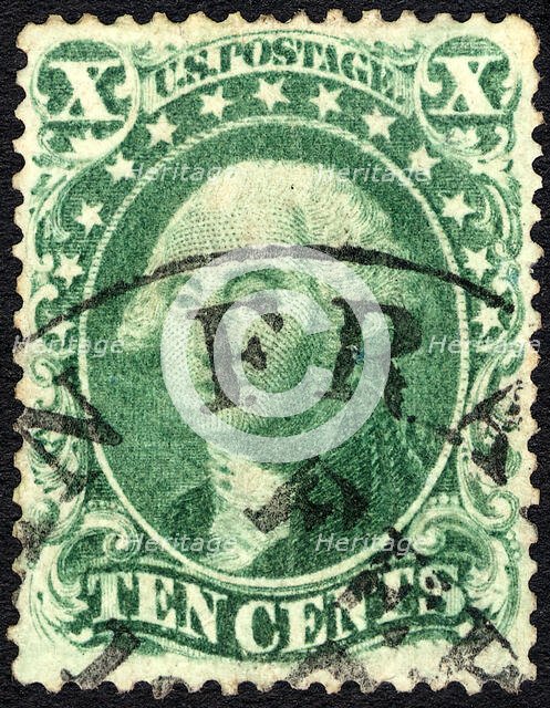 10c Washington type IV single, 1857. Creator: Unknown.