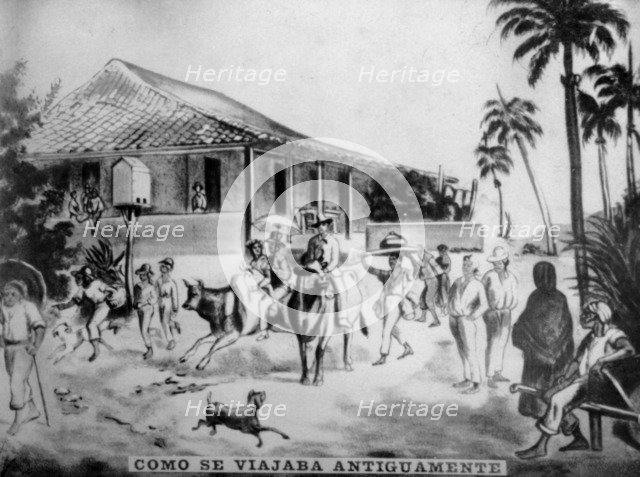 The old way of travelling, (19th century), 1920s. Artist: Unknown