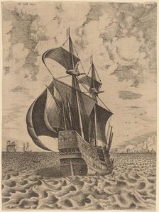 Armed Four-Master Sailing towards a Port, 1565. Creator: Frans Huys.