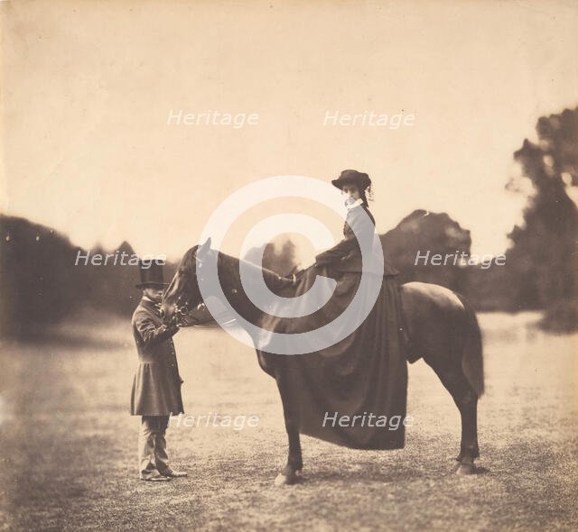 Lady on Horseback, 1850s. Creator: Roger Fenton.