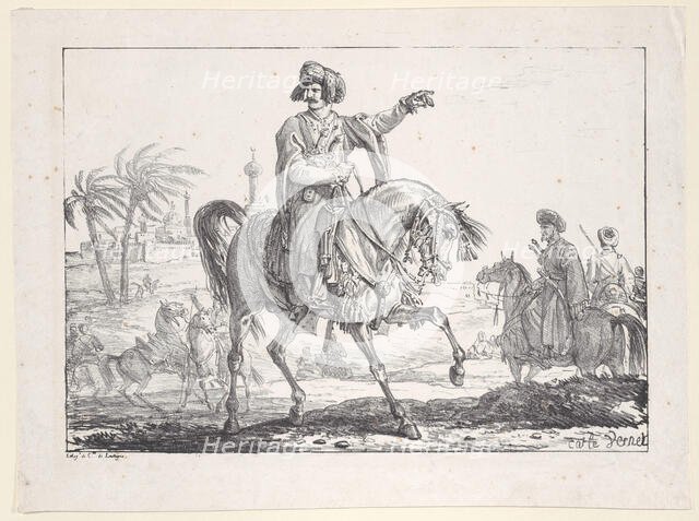 Mameluke on Horseback, first half 19th century. Creator: Carle Vernet.