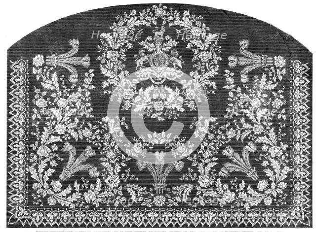 The International Exhibition: muslin embroidered coverlet..., 1862.  Creator: Unknown.