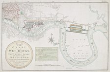 Proposed canals and docks, London, 1800. Artist: Anon