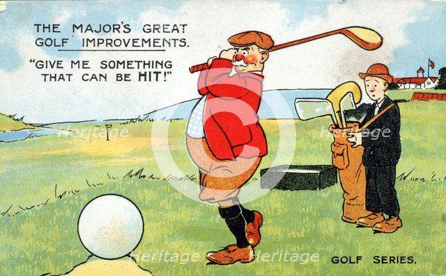 Postcard with golfing theme, c1900s-c1910s. Artist: Unknown