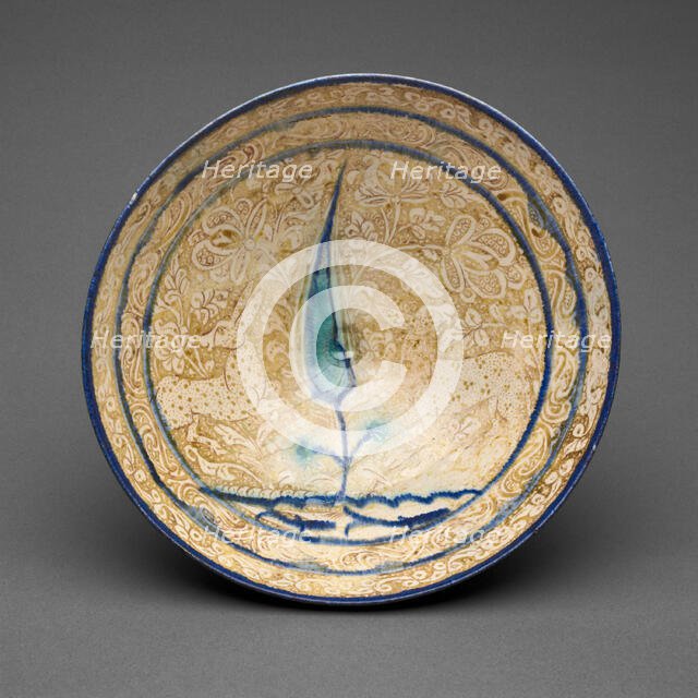 Bowl with Tree and Fish-Pond Motif, 13th/14th century. Creator: Unknown.