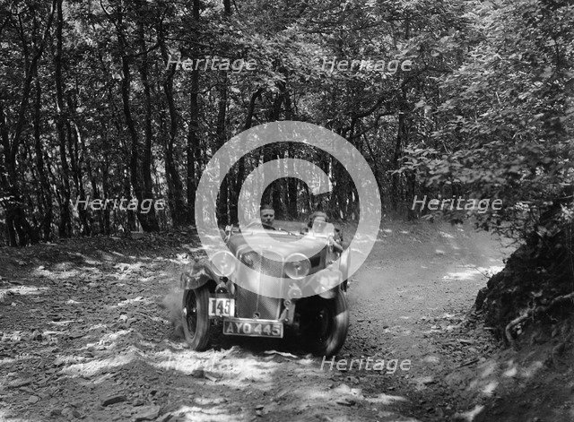 Triumph competing in the B&HMC Brighton-Beer Trial, Fingle Bridge Hill, Devon, 1934. Artist: Bill Brunell.
