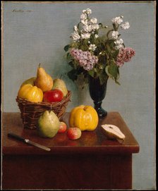 Still Life with Flowers and Fruit, 1866.