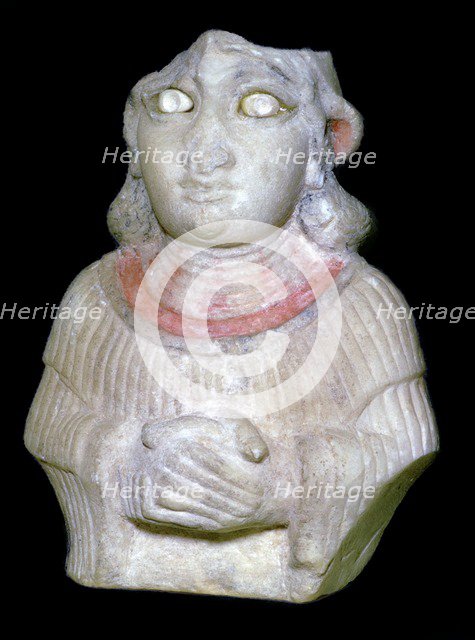 Babylonian white marble figure of a woman, 30th century BC Artist: Unknown