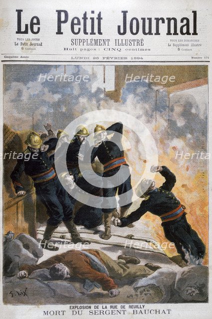Death of Sergeant Bauchat, Rue de Reuilly, Paris, 1894. Artist: Frederic Lix