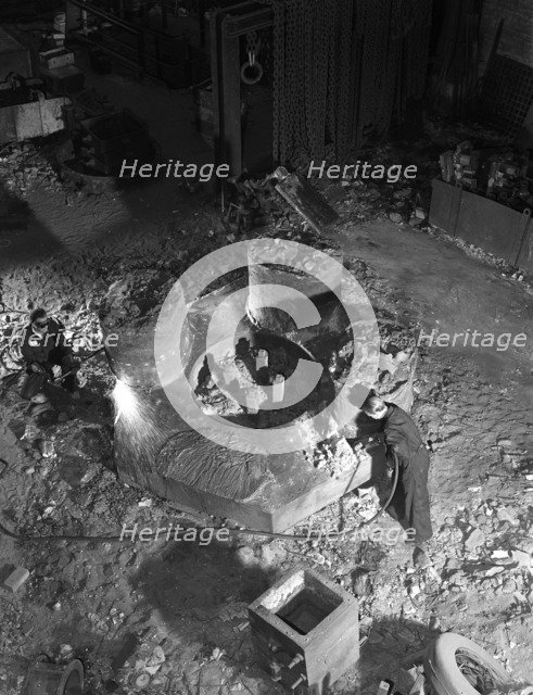 Pole magnet casting from above, Edgar Allen's steel foundry, Sheffield, South Yorkshire, 1963. Artist: Michael Walters