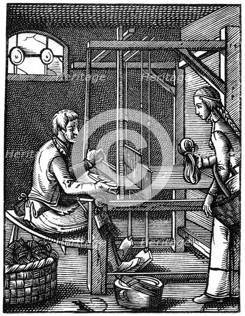 'The Weaver', 16th century, (1870).Artist: Jost Amman
