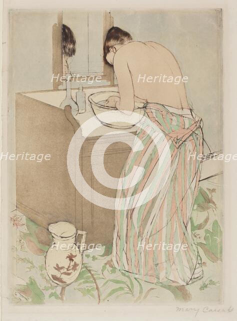 Woman Bathing, 1890-1891. Creator: Mary Cassatt.