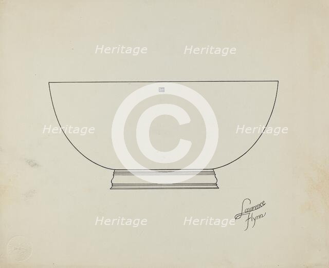 Silver Punch Bowl, c. 1936. Creator: Lawrence Flynn.