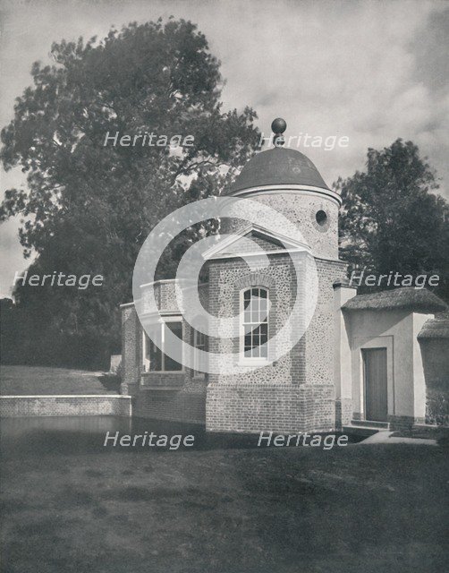 'The gazebo and swimming pool at Biddesden House, Wiltshire, 1933.  Artist: Unknown.