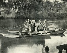 'Conveying Motor Transport across the Mbaka River, German East Africa', (1919).  Creator: Unknown.