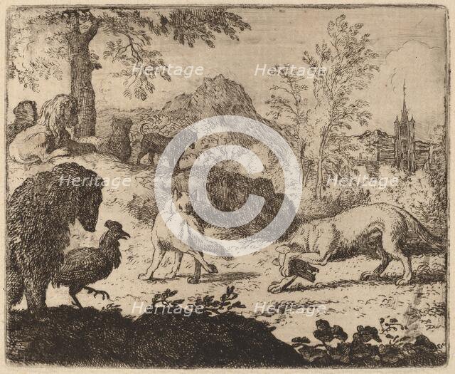 Reynard Blinds the Wolf in One Eye, probably c. 1645/1656. Creator: Allart van Everdingen.