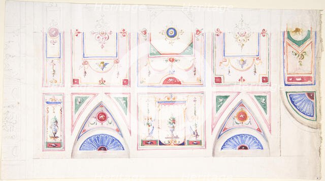 Design for a Painted Ceiling, 1825-75. Creator: Anon.