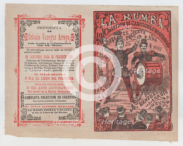 Cover for 'La Rumba: Coleccion de Canciones Modernas para el Presente Año 1903', a con..., ca. 1903. Creator: José Guadalupe Posada.