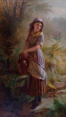 Girl at Well, c1886. Creator: Jane Maria Bowkett.