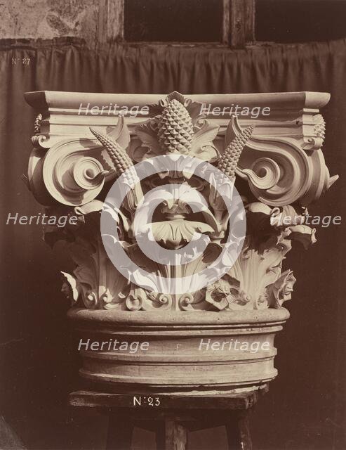 Ornamental Sculpture from the Paris Opera House (Column Fragment), 1865/1874. Creator: Louis-Emile Durandelle.