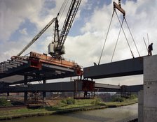 Tinsley Viaduct under construction, Meadowhall, near Sheffield, South Yorkshire, 1967. Artist: Michael Walters