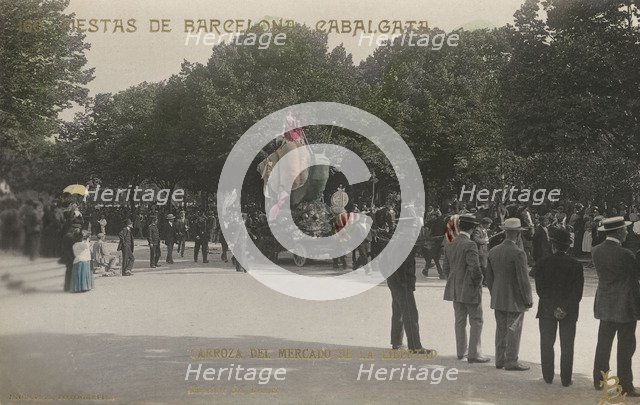 Floats Parade in the Ciutadella Park, Barcelona, 1910.