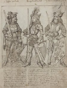 Joshua, King David and Judas Maccabeus, 1492. Creator: Master of the Strassburg Chronicle.