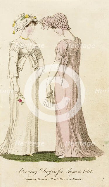 Fashion Plate (Evening Dresses for August, 1801), 1801. Creator: Unknown.
