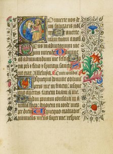 Initial D: The Coronation of the Virgin; Book of Hours, about 1430-1440. Creator: Fastolf Master.