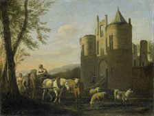 The Main Gate to Egmond Castle, 1670-1698. Creator: Gerrit Berckheyde.