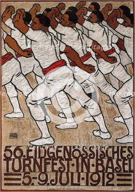 56th Federal Gymnastics Festival in Basel, 1912. Artist: Renggli, Eduard, the Younger (1882-1939)
