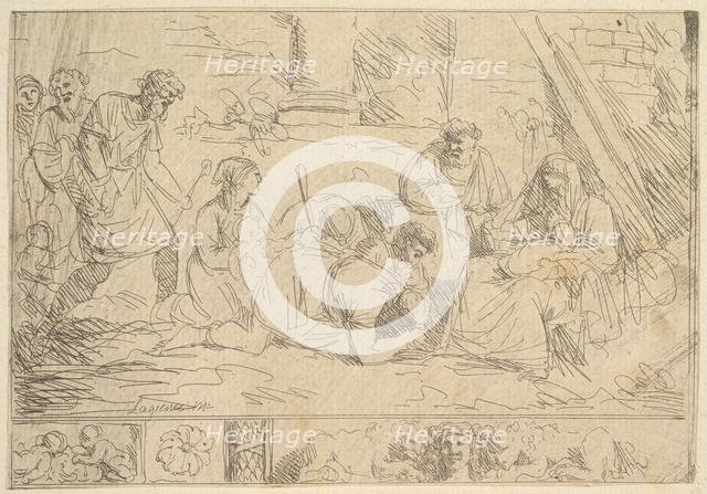 L'Adoration des Bergers (The Adoration of the Shepherds), 1762-63. Creator: Jean Jacques Lagrenee.