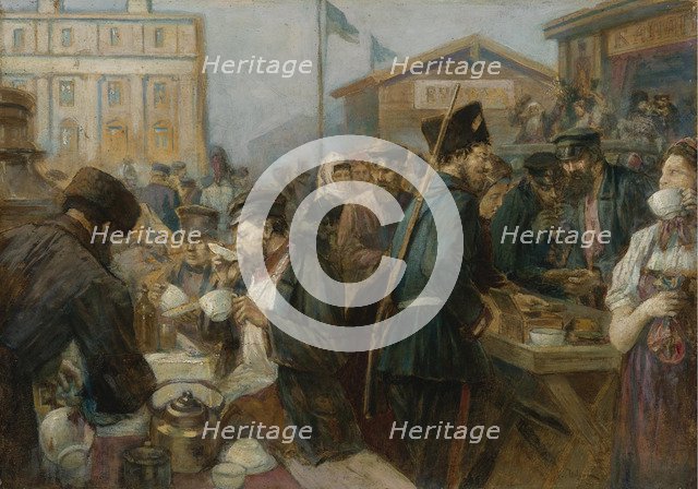 The Meal in Saint Petersburg. Artist: Urlaub, Johann-Georg-Christian (1844-1914)