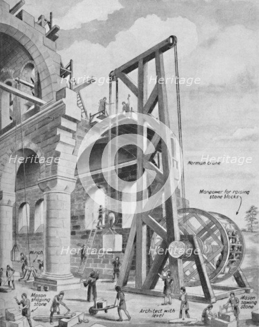 'The Normans Building a Cathedral', c1934. Artist: Unknown.