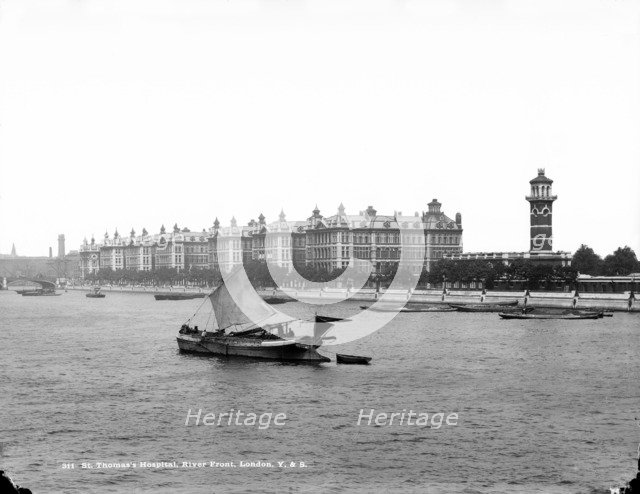 St Thomas' Hospital, Lambeth Palace Road, Lambeth, London, c1871-1900. Artist: York & Son