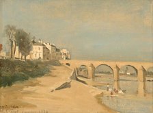 Bridge on the Saône River at Mâcon, 1834. Creator: Jean-Baptiste-Camille Corot.