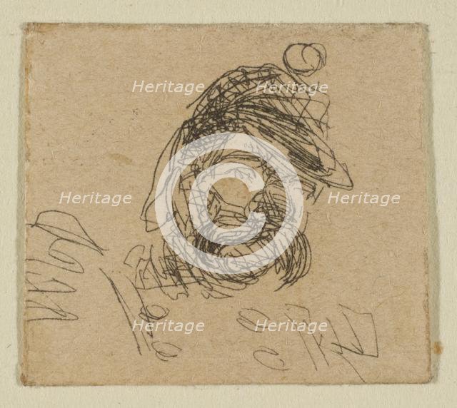 Bearded Man in Soldier's Cap (from Sketches on the Coast Survey Plate), 1854-55. Creator: James Abbott McNeill Whistler.