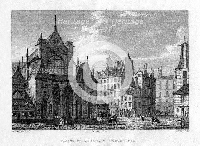 The church of St Germain l'Auxerrois, Paris, France, c1830. Artist: J Redway