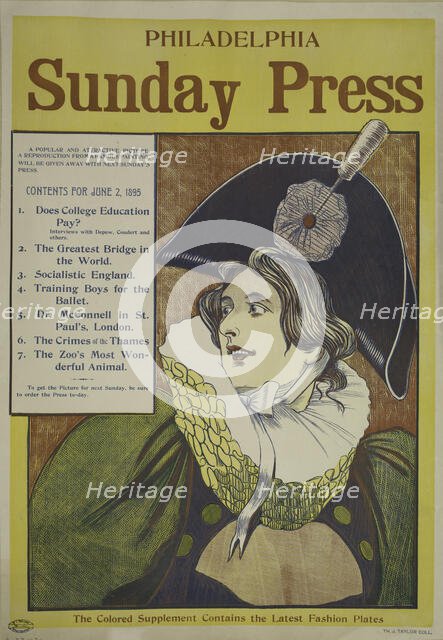 Philadelphia Sunday press. June 2, 1895, c1893 - 1897. Creator: Unknown.
