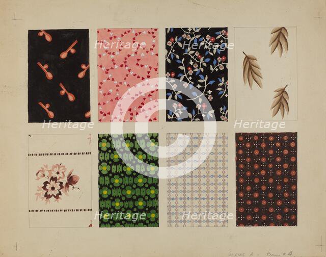 Figured Material from Quilt, c. 1936. Creator: Dorothy Posten.