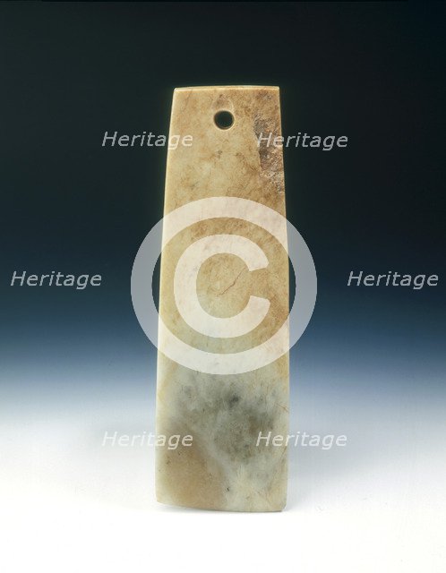 Jade axe blade or chisel, neolithic, Liangzhu culture, China, c3400-2250 BC. Artist: Unknown