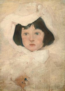 Little Girl in White, probably c. 1895. Creator: Unknown.