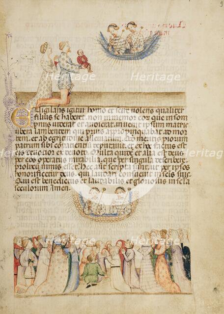 Leone Otasso and His Wife Presenting Their Sick Son to Saints Aimo and Vermondo..., about 1400. Creator: Anovelo da Imbonate.