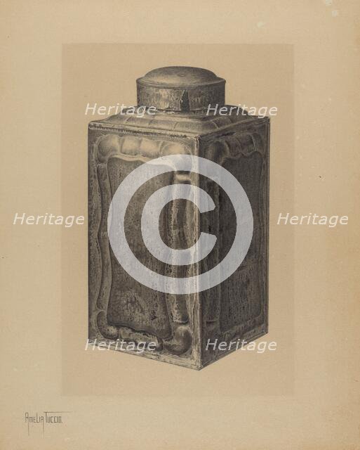 Tea Caddy, c. 1941. Creator: Amelia Tuccio.