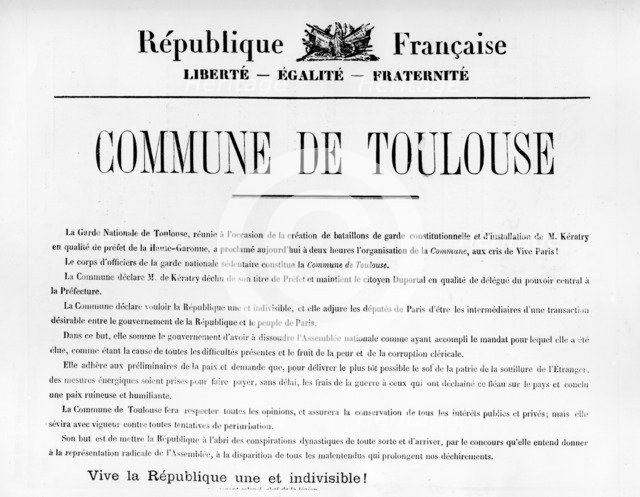 Commune de Toulouse, from French Political posters of the Paris Commune Artist: Unknown