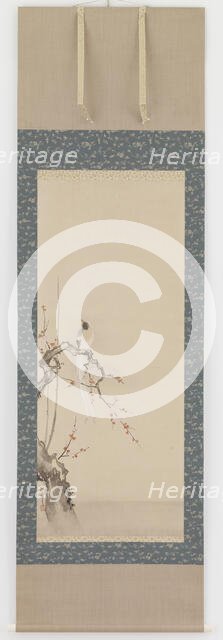 Bird and plum blossoms, Edo period, late 17th century. Creator: Hanabusa Itcho.