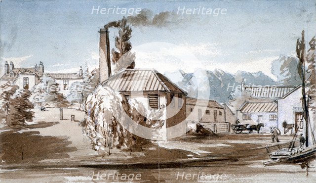 View of Stephenson and Giles Starch Works at Old Ford, Bow, London, c1830.           Artist: E Noyce