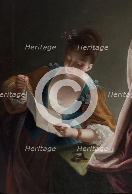 Jeune femme lisant une lettre, d'après Raoux. Creator: Unknown.