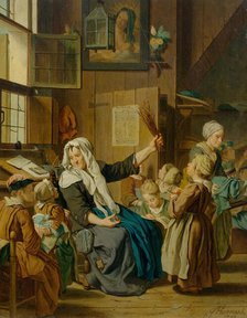 School class with teacher, 1733. Creator: Horemans, Jan Josef, the Younger (1714-1790).