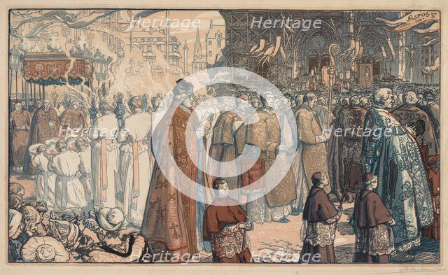 La Procession de la Fête-Dieu à Nantes, 1901. Creator: Auguste Louis Lepère (French, 1849-1918).